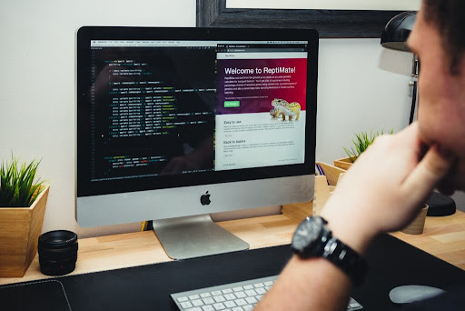 UI design of a website.
