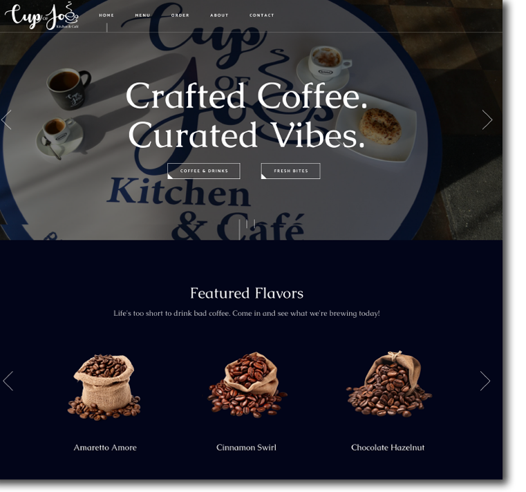 Cup of Joe's - Website Portfolio